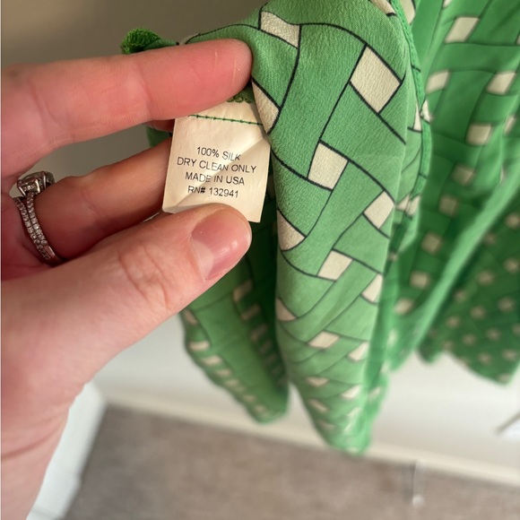 Amanda Uprichard green print silk mini dress size medium - Picture 3 of 4